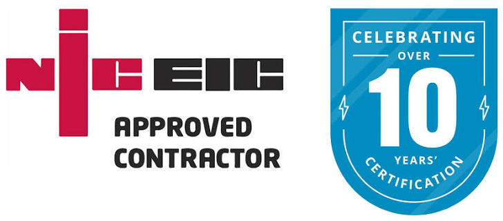 NICEIC Approved Contractor, celebrating over 10 years' certification