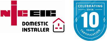 NICEIC Domestic Installer, celebrating over 10 years' certification